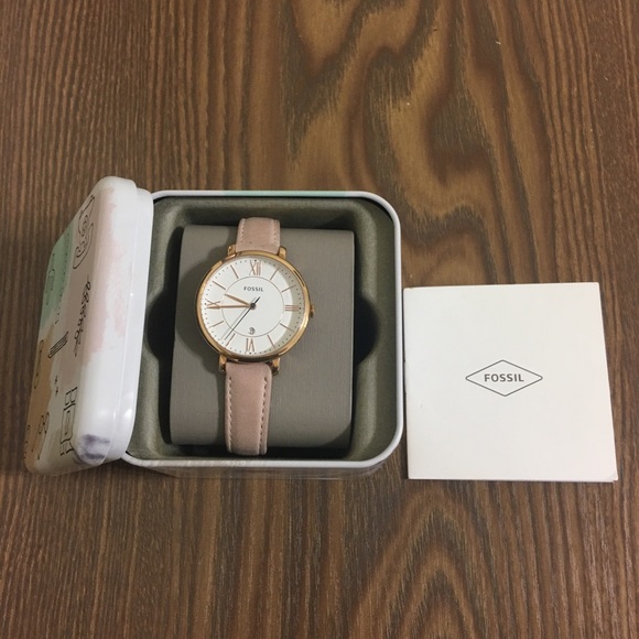 Fossil Rose Gold Watch Blush Leather Strap - Picture 1 of 4